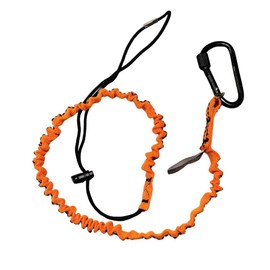 SDFIXINGS Tool Lanyard Rope Retractable Tool Safety Fall Protection With Aluminum Carabiner And Adjustable Loop End Polyester (Orange - Pk1, 9.2kg/20Lbs, 90cm-130cm stretched)