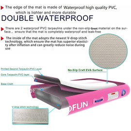 HIJOFUN Tumbling Track Mat 10ft 13ft 16ft 20ft Tumble Track Thick 4/8 Inches Gymnastics Tumbling Mat Inflatable Training Track Mat with Electric Air Pump for Home Use/Tumble/Gym/Training/Indoor