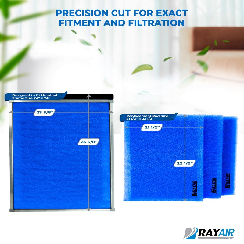 RAYAIR SUPPLY 24x24 Replacement Filter Pads Compatible with Dynamic Air