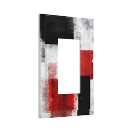 Red Black Grey Abstract Painting 1 Gang Rocker/Decora Decorator Outlet Light Switch Wall Plate Cover Faceplate Decorative Switchplat