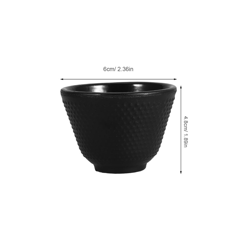 DECHOUS Cast Iron Tea Cup Coffee Cup Black Cast Iron