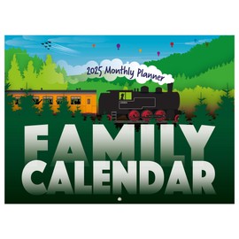 Family Calendar 2025, monthly planner with 5 columns. Useful as a family planner calendar 2025. Printed by CO2 neutral printer with vegetable ink, fully recyclable