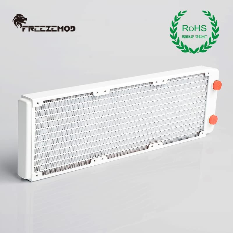 FreezeMod 360mm White G1/4" Threads Pure Copper Radiator 27mm Thick