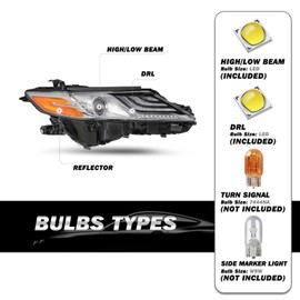 SOCKIR LED DRL Projector Headlight Assembly Fit for 2018 2019 2020 2021 2022 2023 Toyota Camry XLE XSE OEM Headlamp Replacement Right Passenger Side