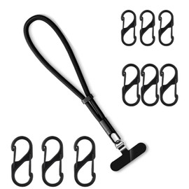 Phone Wrist Strap with Zipper Lock Clip, 360°Rotatable Phone Strap, Adjustable Phone Lanyard for Outdoor Activities and Tourism (Black)