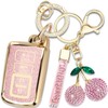 Yekoubo Key Fob Cover with Cherry Keychain, Soft TPU Smart