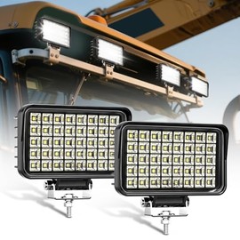 CO LIGHT 6 Inch Rectangular LED Work Light, Ultra Wide Illumination, 60 W 7200 LM 12 V/24 V Additional Headlight for Excavators, Construction Machinery, Trucks, Tractors, Agricultural Machinery