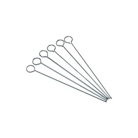 KitchenCraft Flat Kebab Skewers, Stainless Steel, Set of 6 Reusable Metal Skewer Sticks, Simple Cleaning, 20cm (8'')