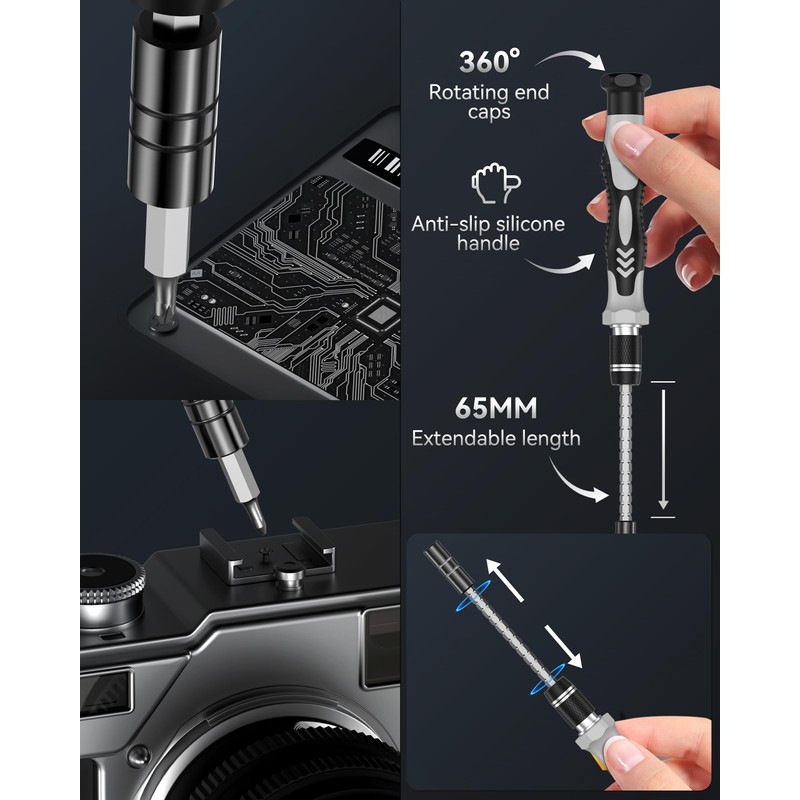 YESDEX Precision Screwdriver Set, 132in1 Magnetic Bits Screw Kit, Laptop