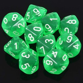 Febbya Dice D10, Polyhedral Dice Set, 10 Pack for DND, MTG, RPG, Dungeons and Dragons Dice Game, Table Games, Acrylic Dice