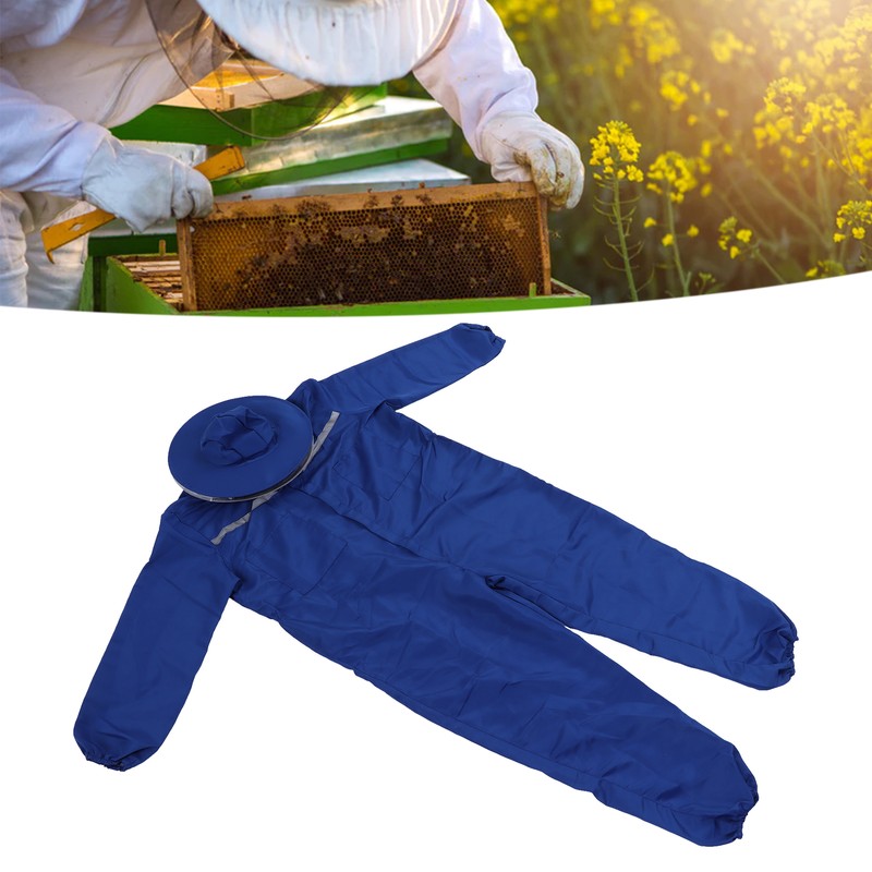 Bee Suit Rubber One Piece Designed Blue Unisex Beekeeping Clothing