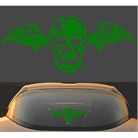 Avenged Sevenfold A7X Death Bat Metal Band Vinyl Decal Sticker (9" x 4", Green)