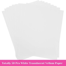 Vellum Paper, Cridoz 50 Sheets Vellum Transparent Paper 8.5 x 11 Inches Translucent Clear Paper for Printing Sketching Tracing Drawing Animation