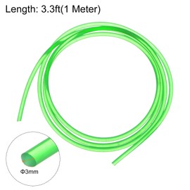 sourcing map Polyurethane Round Belt 3 mm Diameter 3.3 ft (1 Metre) Length Smooth Surface PU Urethane Belt for Drive Transmission Green