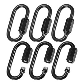 M METERXITY 6-Pack Chain Quick Links, M3.2 Electroplated Iron 1.45 Inch Heavy Chain Connector Link for Traveling Equipment/Hiking/Hammock Hanging, 33Lbs Weight Capacity Screw Locking Clips