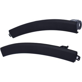 PAIR Front Left Driver And Right Passenger Side Bumper To Grille Garnish Bracket Set Of 2 Replacement For 2007-2011 Honda CRV Black Textured Plastic 71108SWA000 71103SWA000 HO1088114 HO1089114