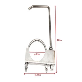 2 Pcs 4" Exhaust Clamp with Hanger,Heavy Duty Exhaust Hanger with Clamp,Universal Muffler Hanger Automotive Tools for 4" Most Car Truck Exhaust Systems
