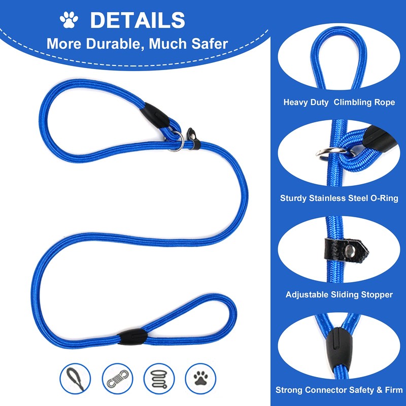 Dog Slip Leads Leash, 4.5FT Durable Puppy Rope Leashes Collar