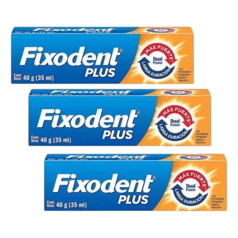 Kit De 3 Pastas Dentales Adhesiva Fixodent Plus
