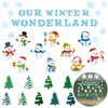 Haooryx 83Pcs Christmas Winter Snowmen Bulletin Board Set Classroom Decoration,