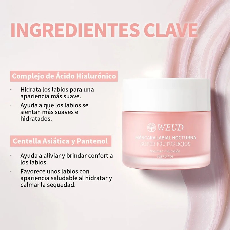 Labial Balsamo Weud Nocturno Hidrata 20g Volumen Nutricion