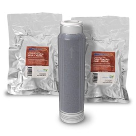 Aquatic Life Color-Changing DI Resin Refill Bags with Refillable 10” Water Filter Cartridge for Reverse Osmosis Deionization RODI System Units