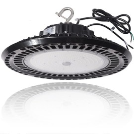 480V 240W UFO LED High Bay Light, 38400LM(160lm/w) 5000K High Bay LED Shop Light (1000W MH/HPS Equiv.), 1-10V Dimmable Commercial Bay Shop Lighting with 5' Cable, 277-480V IP65 DLC & ETL Certified
