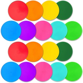 PIKZH Poly Spot Markers 9.1 inch 18 Pcs Rubber Floor Dots Non-Slip Agility Markers Flat Field Cones for Football, Soccer Ball, Exercise Drills, Gym Dance Practice 9 Colors TPE