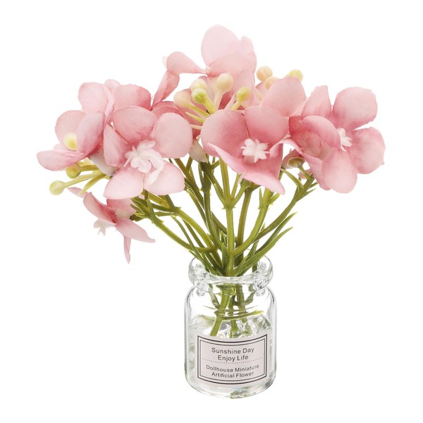 CoCud Mini Flowers Dollhouse in Vase, Silk Plastic Miniature Dollhouse