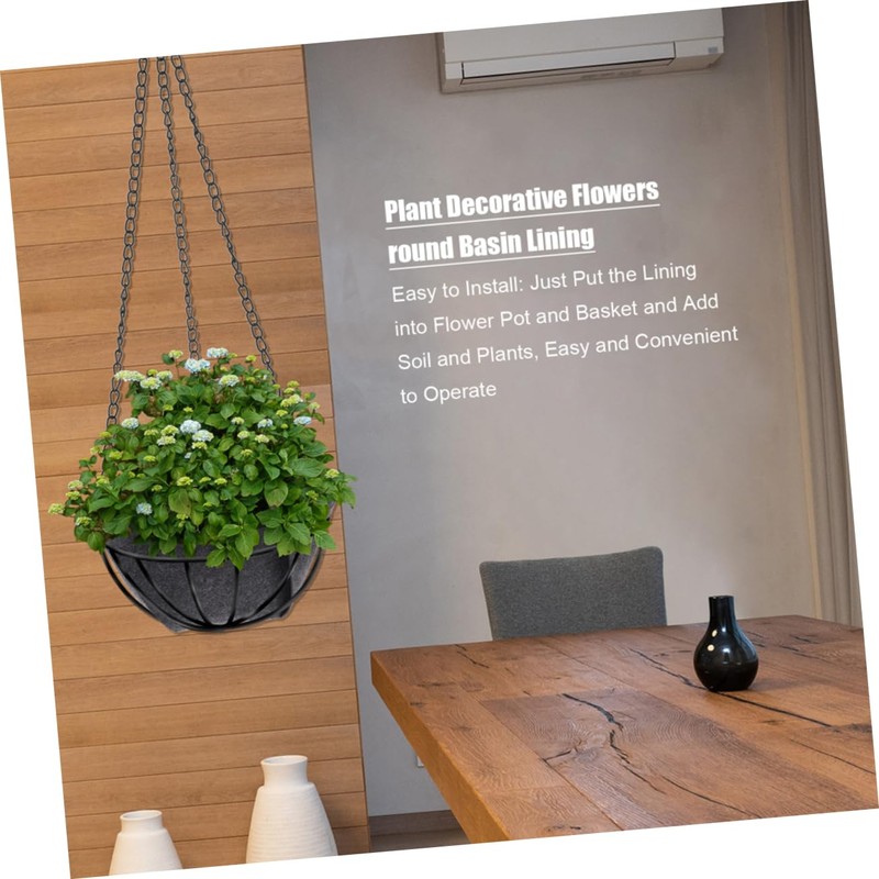 Sosoport Garden Pot Liner 12-inch Fabric Planter Basket Liner Durable