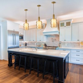 JTYQEISW Vintage Bronze Kitchen Island Pendant - Amber Glass Fabric Double Shade, Adjustable Height Open Kitchen Pendant, Modern Minimalist Dining Pendant Soft Light, (Not Suitable for Halogen Lamps)