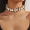 Cubahop Rhinestone Choker Pendant Necklace Silver Crystal Necklace Jewelry for