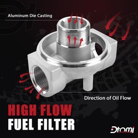 Dtomi High Flow Fuel Filter, 1” NPT 30 Micronn Spin-on Cartridge Style Compatible With Mobile Portable and Stationary Disel Fuel Transfer Pump Tanks Boat