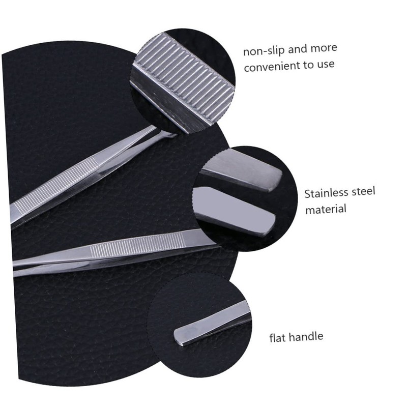 WOONEKY 3pcs Practical Stamp Nipper False Eyelash Tweezer Stainless Steel