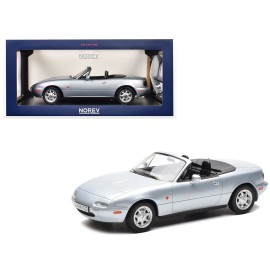 1991 Mazda MX-5 Convertible Silver Metallic 1/18 Diecast Model Car by Norev DCD Product Category Diecast Toys