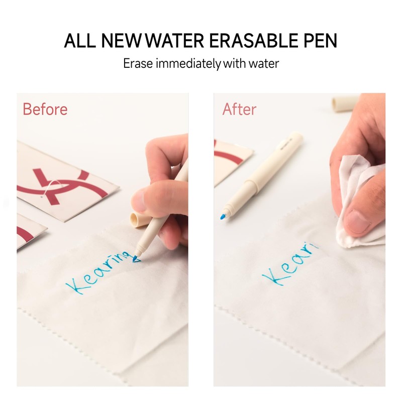 KEARING New Blue Water Erasable Marking Pen for Fabric, Smooth