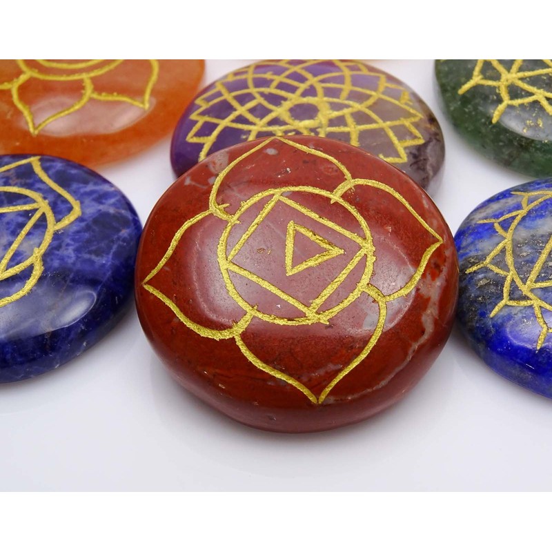 Harmonize Chakra Symbol 7 Multistone Set Feng Shui Spiritual Reiki