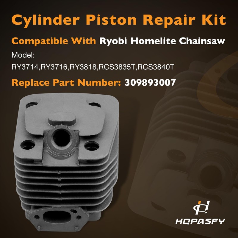 Cylinder Piston Repair Kit Compatible with Ryobi Homelite Chainsaw RY3714,