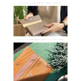 HERDES Women's Long Wallet, Brand, Large Capacity, Easy to Use, Lightweight, Thin, Slim, Cowhide Leather, Men's, Cover 0.6 inches (15 mm), gold/gold