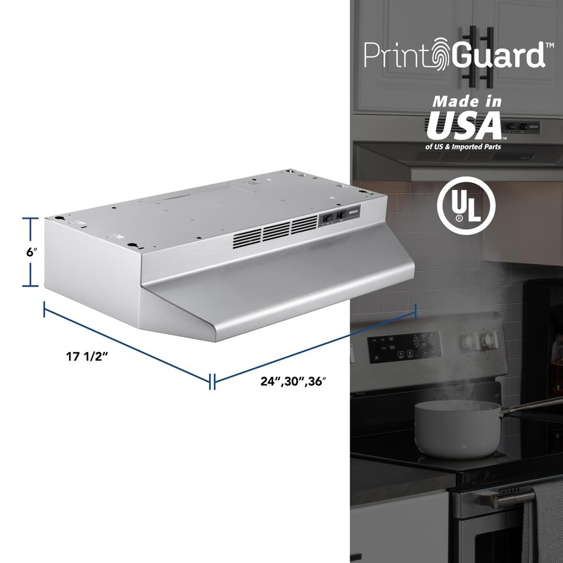 Broan Nu-Tone Broan-NuTone 4130SF, 30-Inch, Stainless Print Guard Fingerprint Resistant