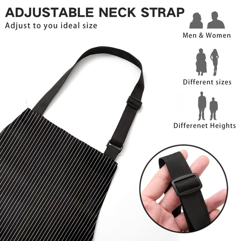 BeLuyi Adjustable Bib Apron with 2 Pockets Chef Cooking Kitchen