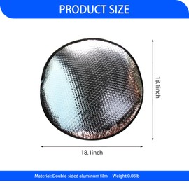 Slykew 1 Pack Car Steering Wheel Sun Shade Cover, 18.11In x 18.11In Foldable Reflective Thicken Steering Wheel Heat Insulation Cover, Universal Reused Waterproof Automotive UV Protector (Silver)