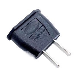 2Pcs Black Europe EU to US Travel Charger AC Power Converter Adapters, 2.52 x 1.77 x 0.75 inches