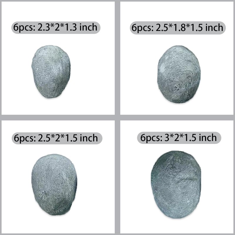 Grey Gas Logs Ceramic Pebbles,24PCS Gas Fireplace Logs,Inside Fireplace Accessories,Ceramic