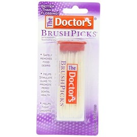 The Doctor's BrushPicks Interdental Toothpicks | 120-Picks per pack | (6-Pack)
