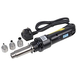 Hot Air Rework Tool, Heat Temperature Max 500°C, Kit Contents Hot Air Rework Tool and 3-Piece Nozzle Set, Output Power 300W, Plug Type UK, Supply Voltage V AC 240V