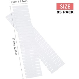 DVHOK 85Pcs Drawer Dividers, Adjustable Drawer Organiser, Cut at Will for Tidying Clutter Clothes, Socks, Makeup, Dresser, Kitchen White