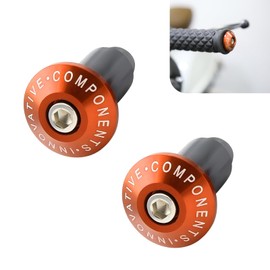 Opuweiy 2 PCS Motorcycle Handlebar Grips, 7/8" Bar Ends, Universal Motorcycle Handlebar Plugs (Orange)