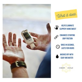 Cheer Chalk Liquid Chalk - Chalk for Elite Cheerleading - Chalk for Stunting - Chalk for Gymnastics - 50ml Bottle with Carabiner - 50 Practices Per Bottle - Maximum Grip for Safer Stunting