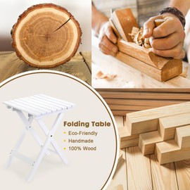 GnL Recsports Foldable Table - Portable and Space-Saving Folding Table for Indoor and Outdoor Use - Lightweight and Durable Desig（White Table）